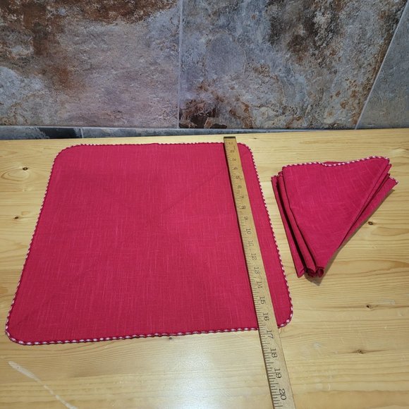Rel Linen Cloth Table Napkins Reversible Set of 6 - Picture 6 of 9